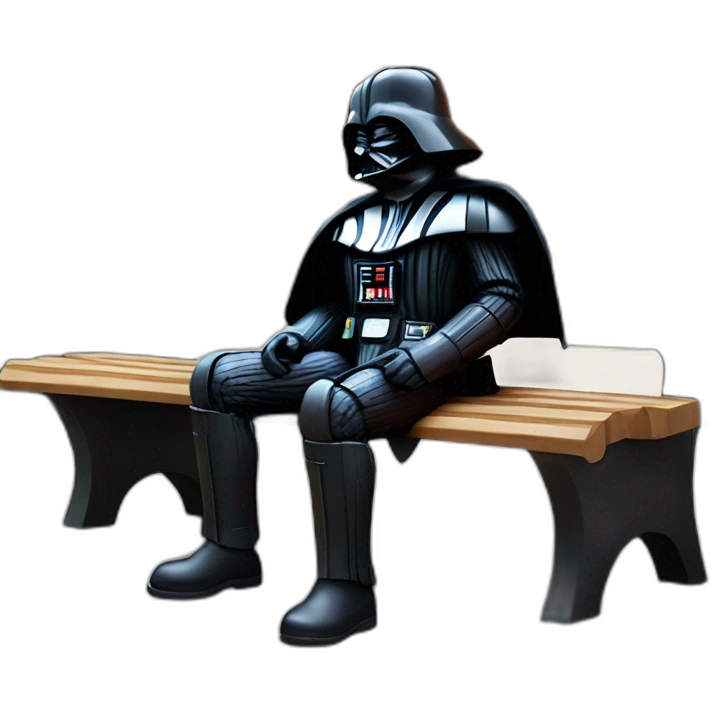 darth vader sat on a park bench emoji