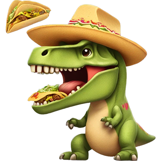 T-Rex with tacos emoji