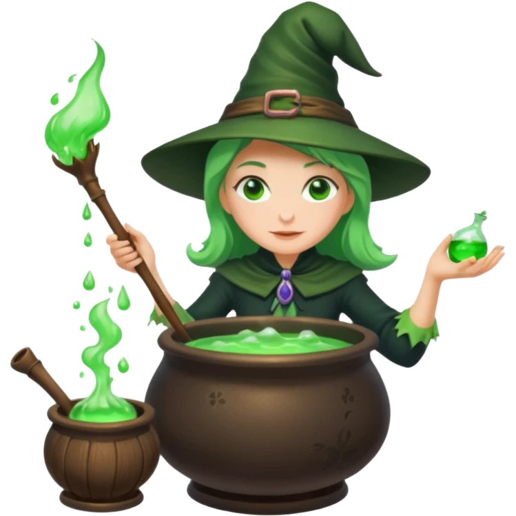 green witch cooking potion emoji
