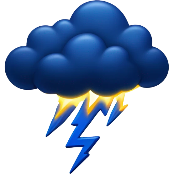 lightning from a dark blue cloud emoji
