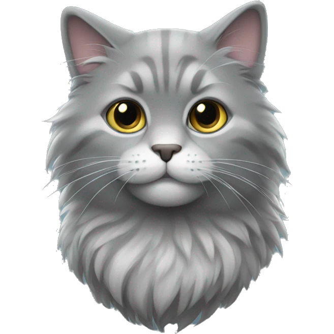 Fluffy gray cat emoji