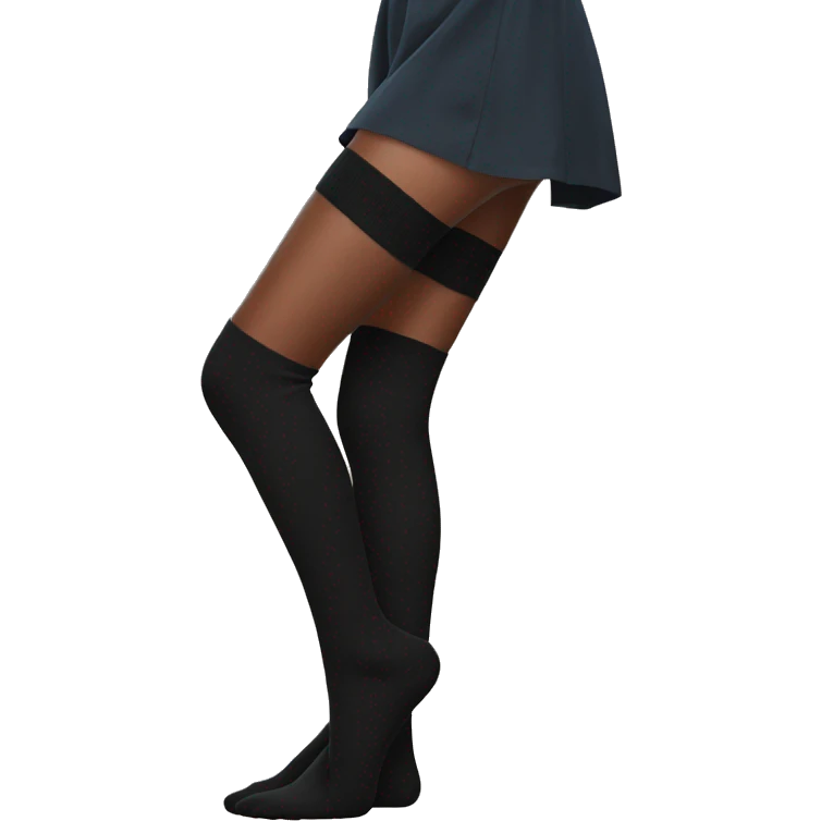 Just Plain Black over knee socks emoji