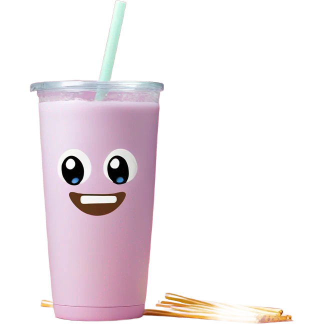 Pastel pink, 40 oz tumbler with handle, and straw emoji