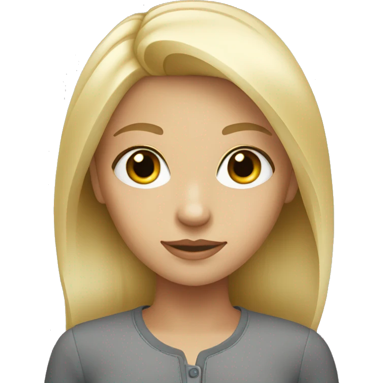 Blonde girl with grey eyes  emoji