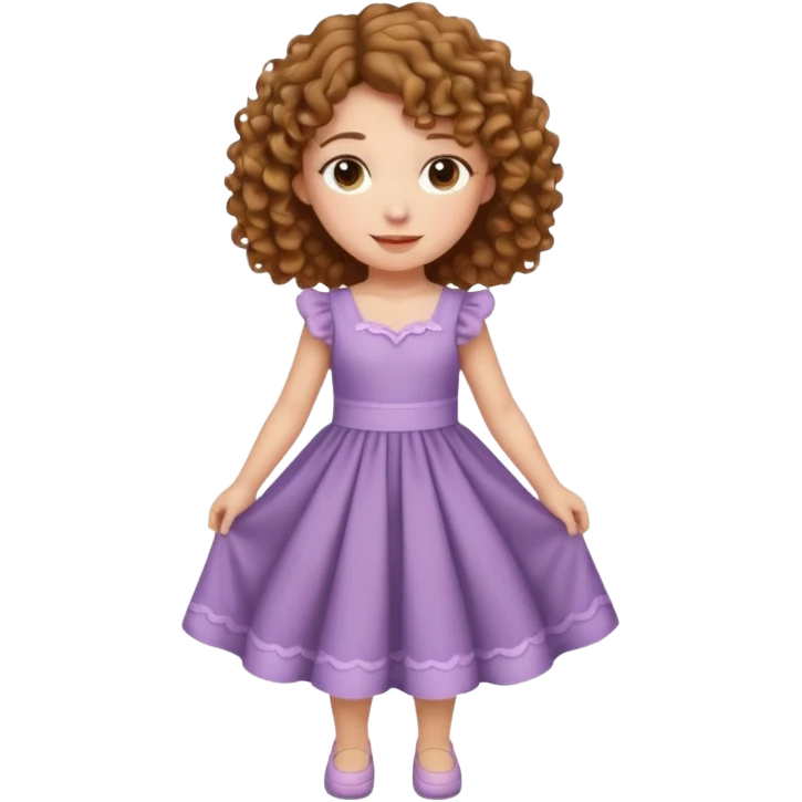 Curly light brown haired girl curtsy emoji