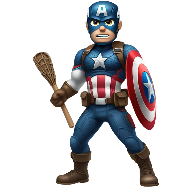 Captain America playing lacrosse emoji