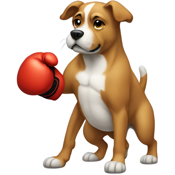 Dog boxing  emoji