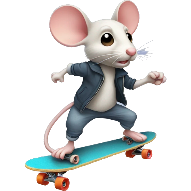 Mouse on skateboard  emoji
