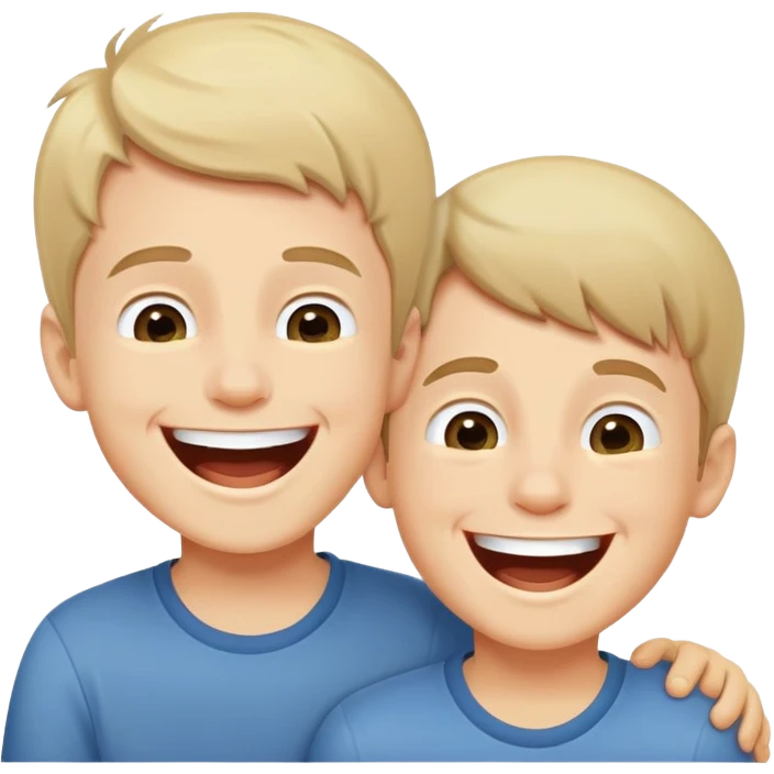 two boys laughing together emoji
