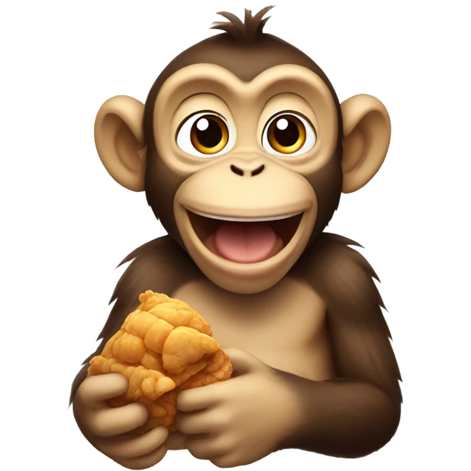 Monkey eating chicken emoji