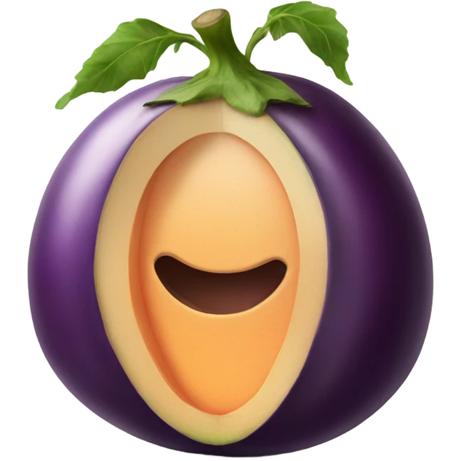 Eggplant inside peach emoji