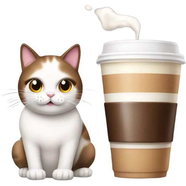 coffe and milk in the cat emoji