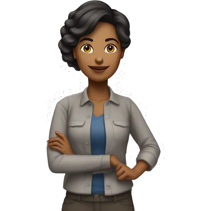 Mulher morena encarregada de obra emoji
