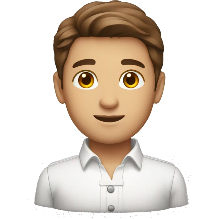 Waiter brown hair white shirt  emoji