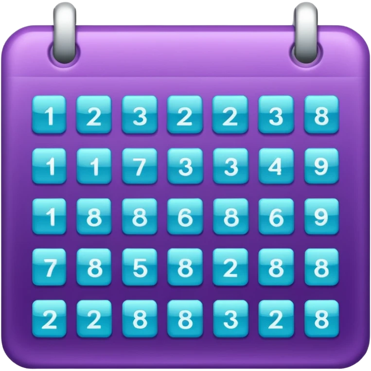 glitter purple and cian calendar emoji