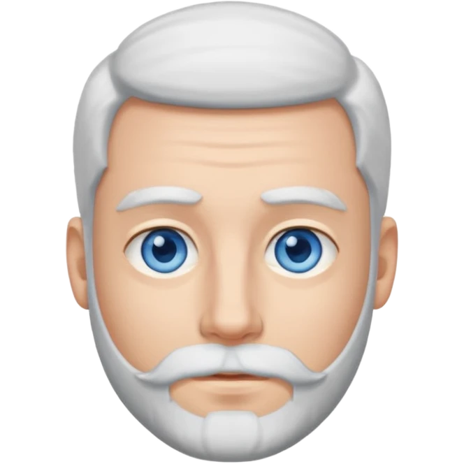 모자를 쓰지 않은 흰수염 젊은 청년 emoji