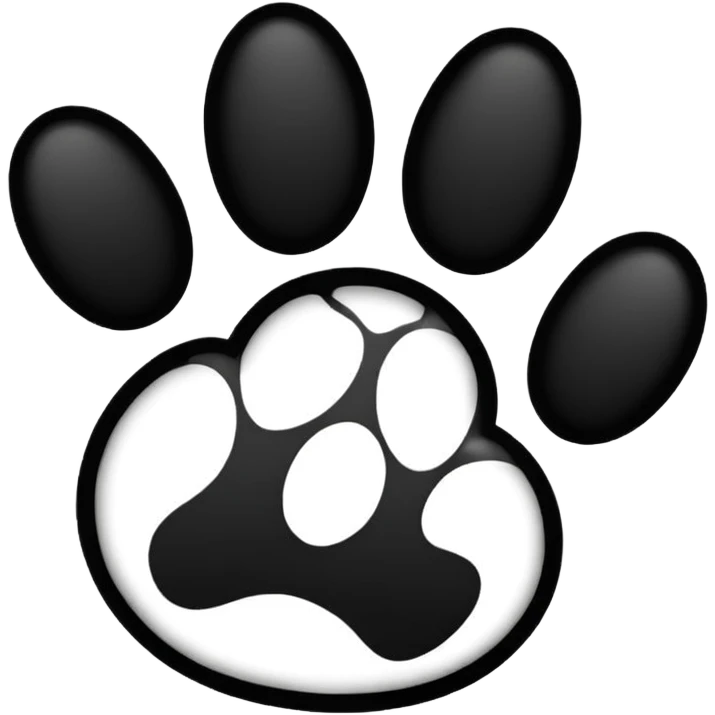 Only the drawn pawprint emoji