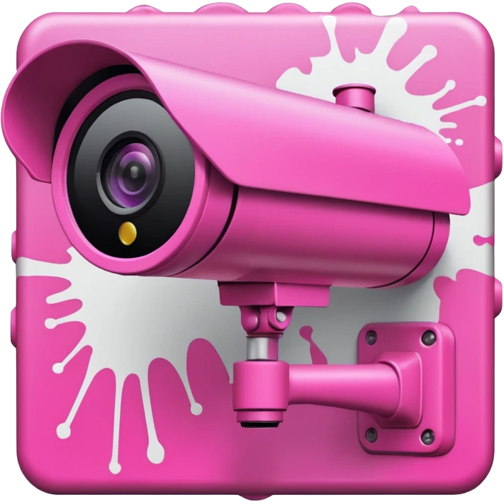 Security Camera pink with graffity emoji
