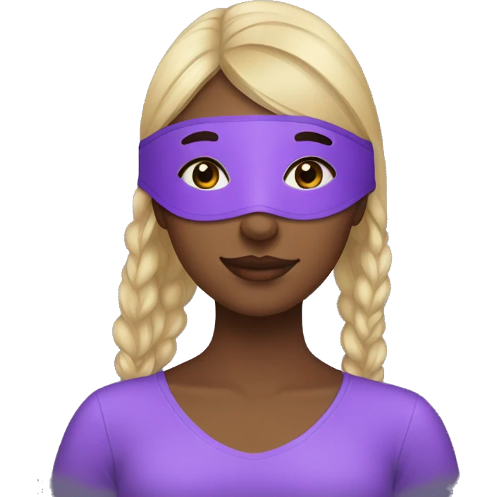 a girl doing purple kil mask emoji