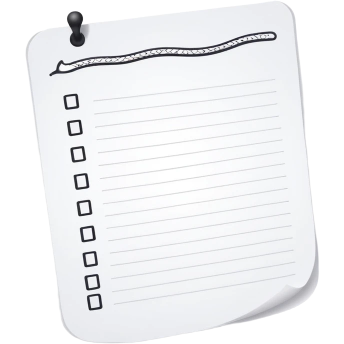 long curling to-do list paper looping up and down like a snake with tiny checkboxes fading into distance emoji