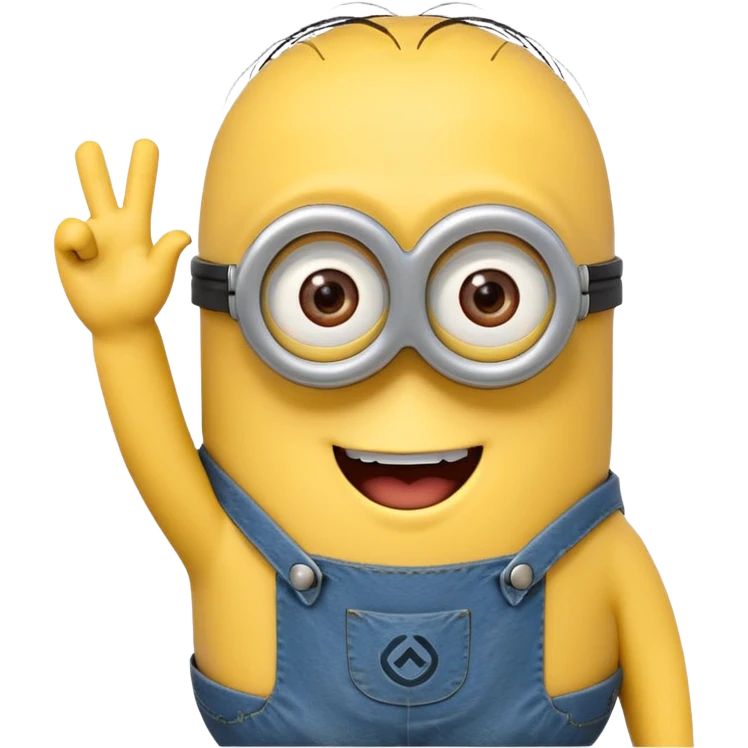 minion waving emoji, cute and expressive emoji