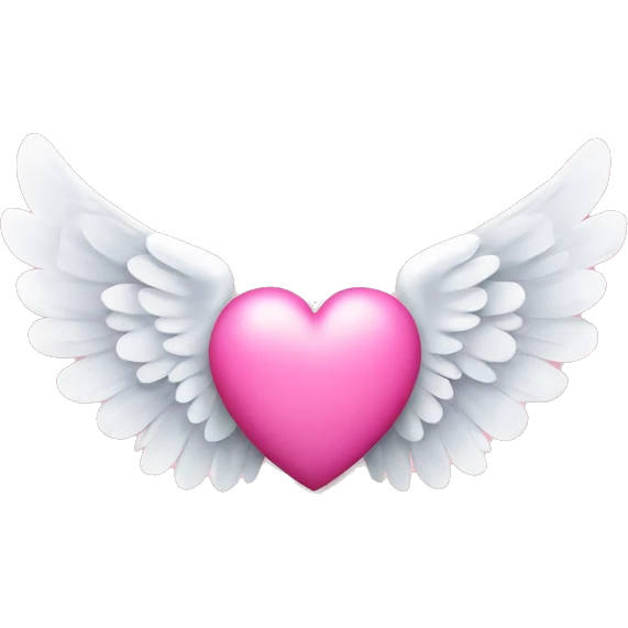 Pink heart with angel wings emoji