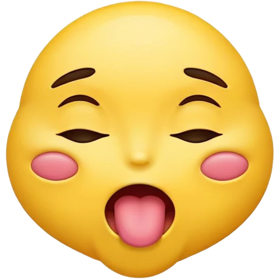Emoji with tongue out and saliva on its tongue with eyes closed emoji