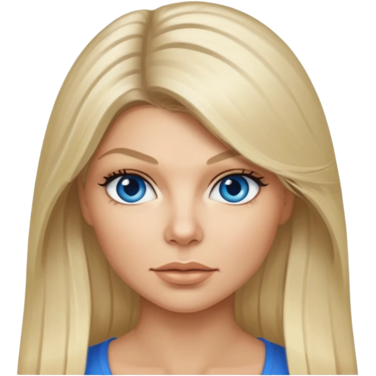 Fergie with blue eyes, long light blonde hair emoji