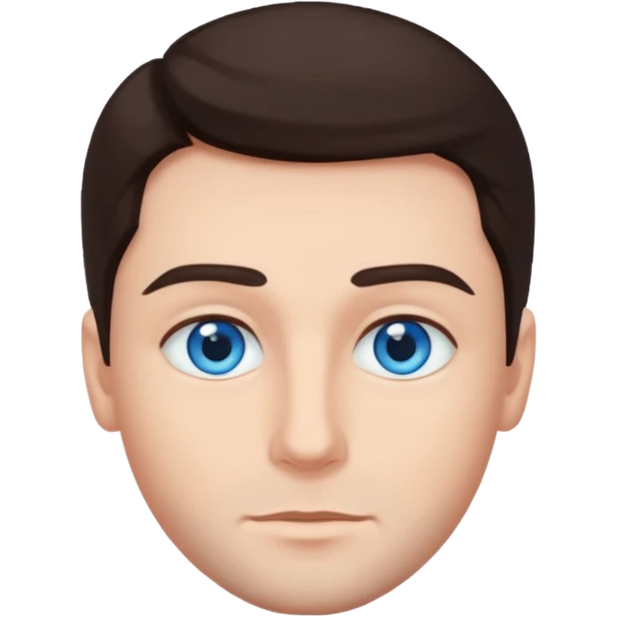 homme yeux bleu azur cheveux brun foncé emoji