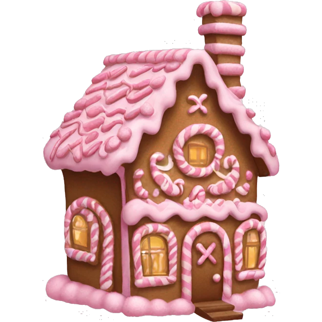 Pink gingerbread house  emoji
