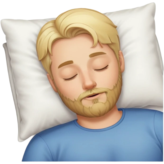 sleeping blonde white man with beard emoji