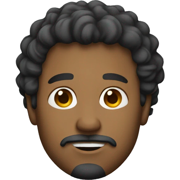 Man with wavy hair and goatee emoji