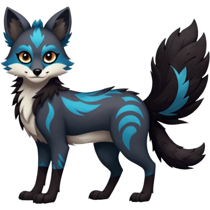 edgy badass cool Falvie-Fionbri-creature-fursona, full body, with random markings emoji