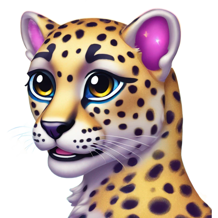 Lisa frank rainbow sparkling cheetah  emoji