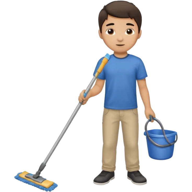 niño trapeando emoji