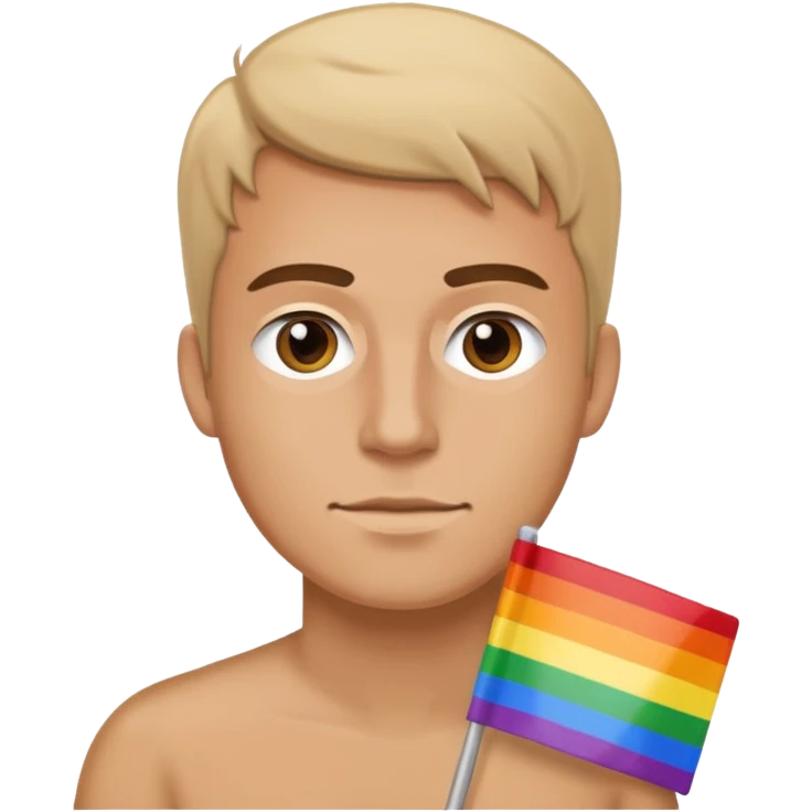 White man with pride flag emoji