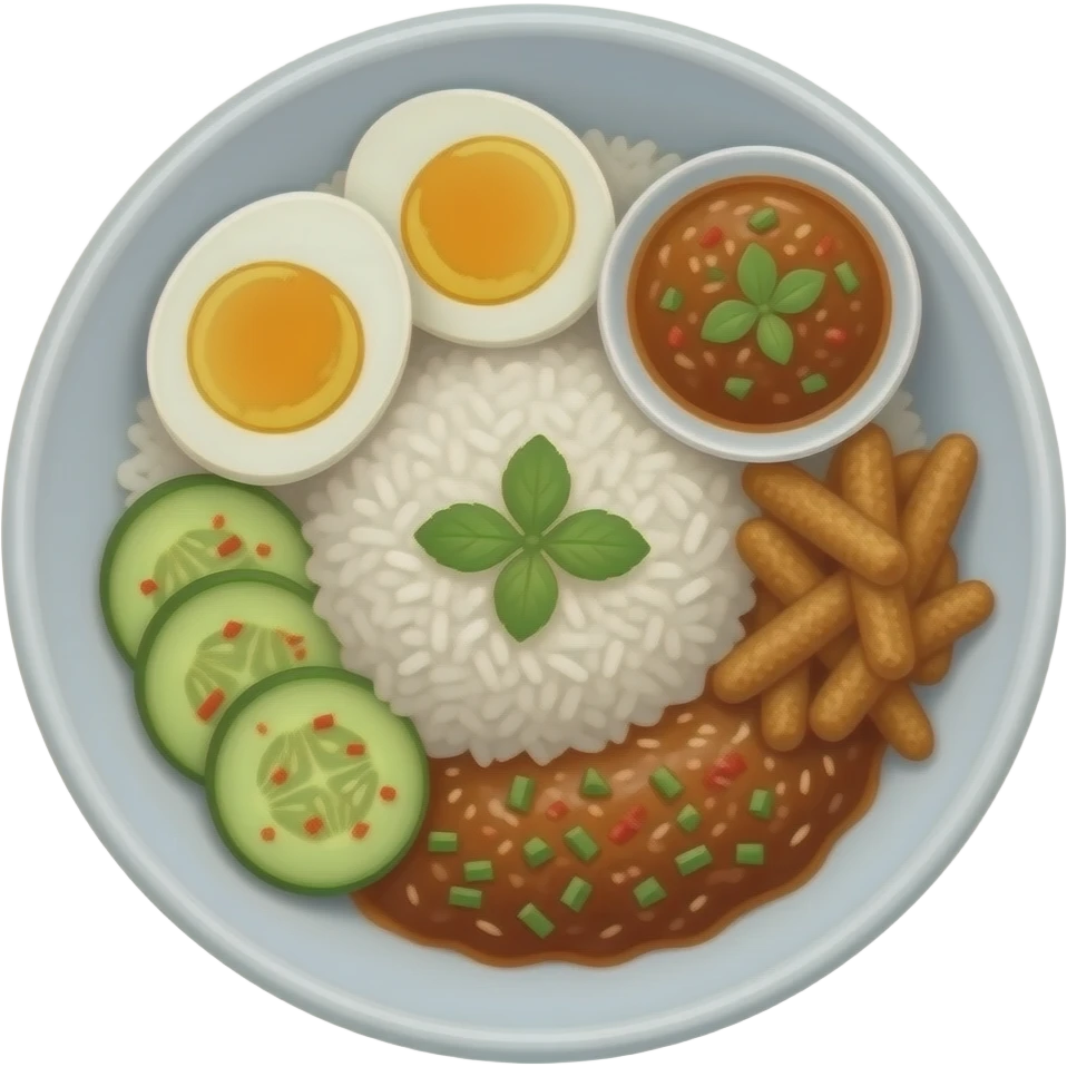 Malaysian nasi lemak emoji