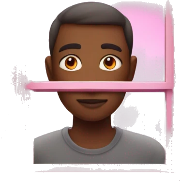 person looking out of pink tinted window emoji