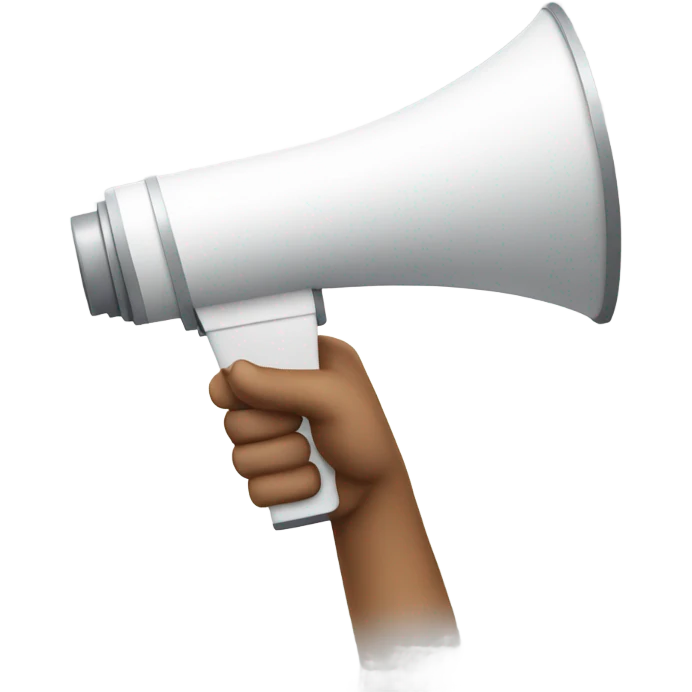 Megaphone white in hand emoji