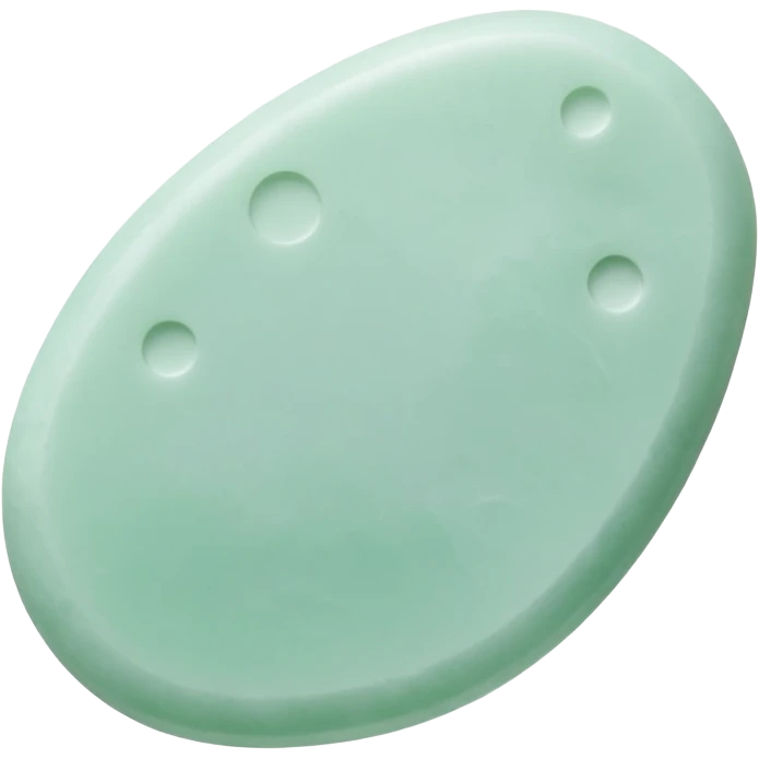 Gua sha stone tool, minimalist, rounded, soft pastel colors, facial massage emoji
