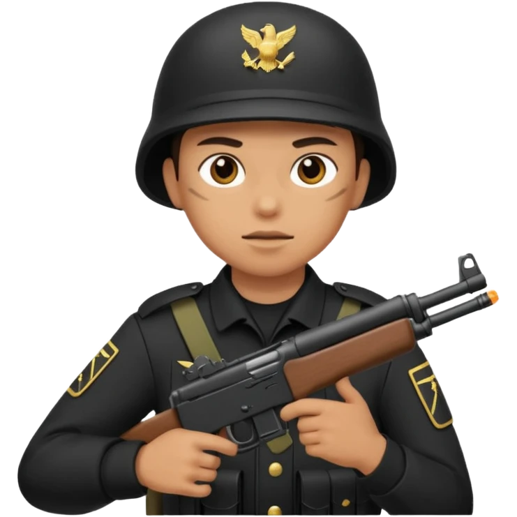 soldier shooting, black combat clothes 













 emoji