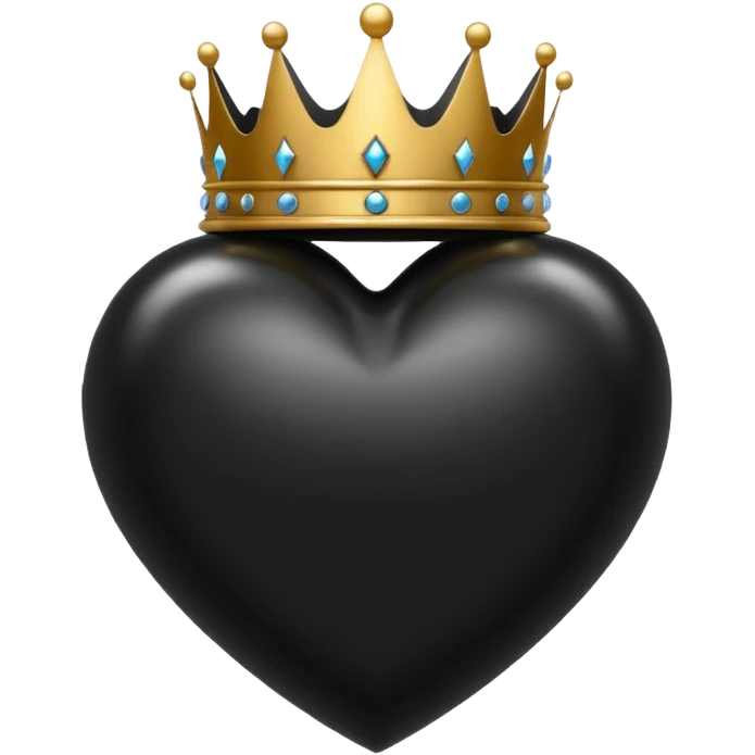 Corazon negro con corona emoji