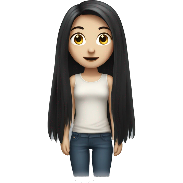 Pale girl with long dark hair emoji