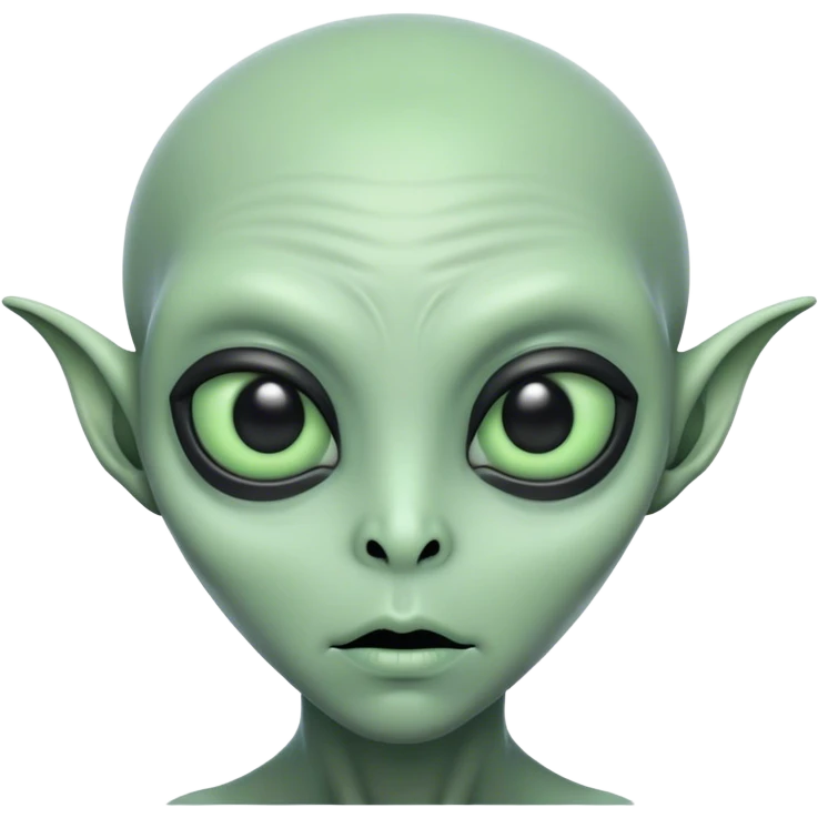 Alien with full black eyes emoji
