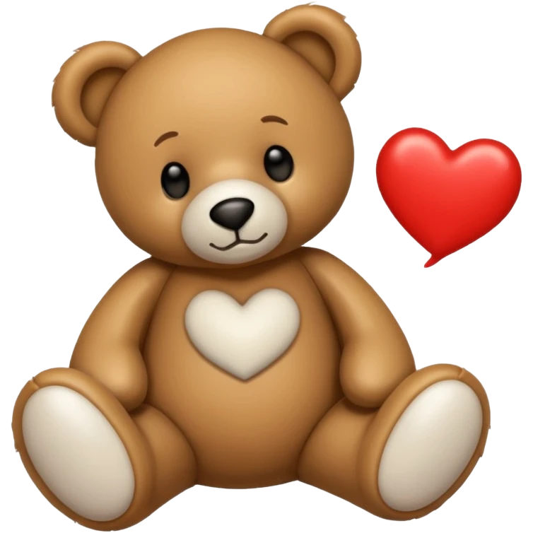 teddy bear with the words I love you written on it emoji
