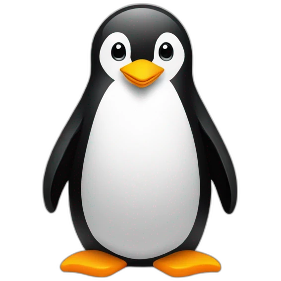 Linux tux penguin sitting emoji