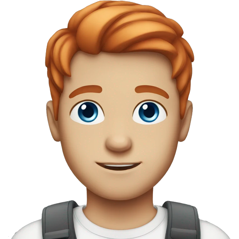 Boy with straight red hair blue eyes emoji