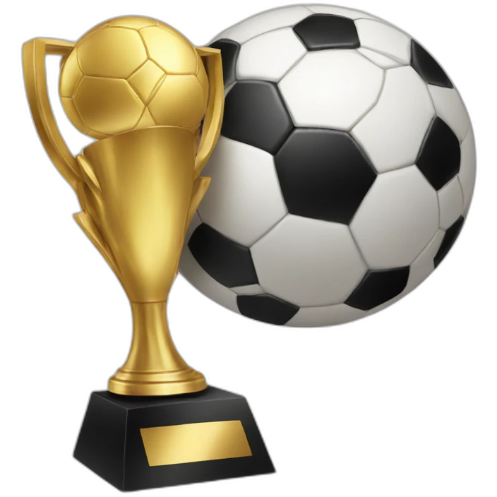 soccer trophy with a 7 sign emoji