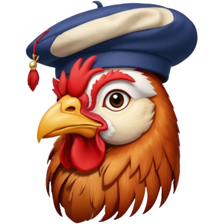 rooster with beret emoji