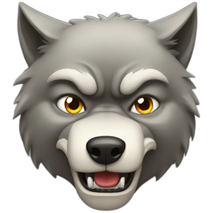 very angry wolf emoji